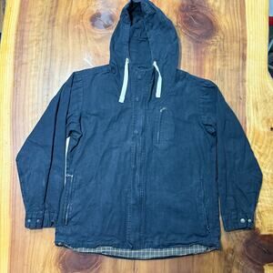 Bridge and Burn Mens Jacket XL Coat Wax Cotton Zip Hooded  Lined Winter II28